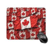 Canadian Flag Mouse Pad Square Mouse Mat Non-Slip Rubber Base Mousepad Wireless Mice Mat for Gaming, Office & Home, Waterproof Mouses Mats for Laptop/Desktop 20 * 25cm