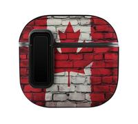 Canadian Flag Paint On The Wall Bluetooth Headphone Case Earphone Protective Cover with Magnets Lock Compatible with Airpods 4