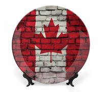 Canadian Flag Paint On The Wall Bone China Decorative Plate Ceramic Plates
