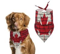 Canadian Flag Paint On The Wall Dog Bandanas Print Triangle Scarf Adjustable Dog Bibs Handkerchief Holiday Party Costumes