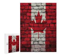 Canadian Flag Paint On The Wall Jigsaw Puzzles 500 PCS Puzzle for Adults Wooden Art Puzzles for Men Women Gifts