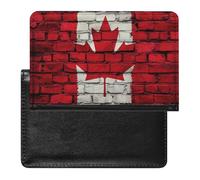 Canadian Flag Paint On The Wall Passport Holder Cover PU Leather Passport Wallet Organizer Protector Slim Travel Accessories