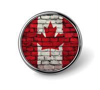 Canadian Flag Paint On The Wall Round Button Pins Lapel Pin Brooch Badge Clothing Hats Decor for Women Men Gifts