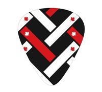 Canadian Flag Pattern 12 Pack Guitar Picks With 3 Thicknesses And Storage Box, Abs Plectrums For Electric Bass Guitar Players