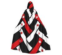 Canadian Flag Pattern Adult Witch Hooded Cape, Halloween Costume Hooded Cloak