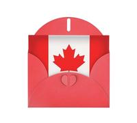 Canadian Flag Pearl Paper Holiday Greeting Card With Envelopes Weddings Party Birthday Invitations Wishes