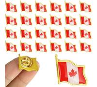 Canadian Flag Pin, Canada Flag Pin 25Pcs 0.8" Vibrant Alloy Canadian Decorative Patriotic Brooch Also for Hat, Tie, Backpack
