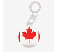 Canadian Flag Print Acrylic Id Ornament Tag for Pets, Thick Pet Pendant Name Tag, Holiday for Pet Lovers, Dog Gift