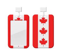 Canadian Flag Print Card ID Badge Holder with Breakaway Lanyard,for Doctor Teacher Nurse Staff Office