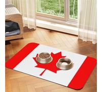 Canadian flag print Cats Pet Bowl Placemat Pet Feeding Mats for Dogs, Non-Slip PU Leather Tablecloth for Pets