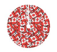 Canadian Flag Print Christmas Tree Skirt,New Year Winter Christmas Tree Decoration,Suitable For Family Parties