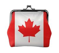 Canadian flag print Coin Purse, Mini Change Purse for Women Small Coin Purse for Credit Card ID Key, Black, One Size, Vintage