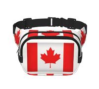 Canadian flag print Cute Large Black Fanny Packs for Women Cross Body Waist Bag Nylon Fashionable Fanny Pack, Black, One Size