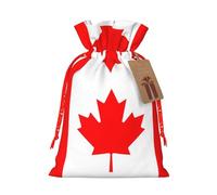 Canadian Flag Print Drawstring Gift Bags,For Holiday Season,Birthdays,Anniversaries And Any Special Occasion