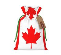 Canadian Flag Print Drawstring Pouches For Gifts,Reusable Fabric Gift Bags,For Holiday And Party Presents
