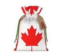 Canadian Flag Print Drawstring Pouches For Gifts,Reusable Fabric Gift Bags,For Holiday And Party Presents