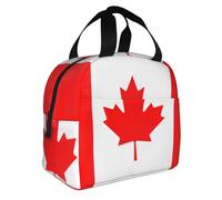 Canadian Flag Print Foldable Insulated Lunch Bag Meals Snacks Beverages Boys Girls Teenagers Picnics