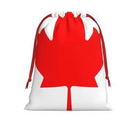 Canadian Flag Print Gift Drawstring Bag Reusable Pouch Festive Decor Party Favor Daily Storage Sack