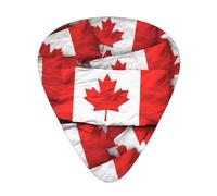 Canadian flag Print Guitar Picks 12-Pack - Assorted Thickness Picks (0.46 mm, 0.71 mm, 0.96 mm) with Storage Box & Assorted Unique Design for Acoustic, Electric, Bass, and Ukulele Players