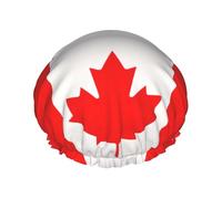 Canadian Flag Print Hair Cap With Adjustable Elastic Band And Vibrant, Shower Cap For Women Reusable Waterproof