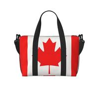 Canadian Flag Print Hand Travel Bag with Zipper Weekender Overnight Bag for Women Men Carry On