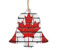 Canadian flag -Print Handcrafted Wooden Christmas Ornaments - Double-Sided Printed Hanging Decor For Tree Home Gifts. 2PCS