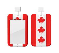 Canadian Flag Print ID Card Badge Holder with Breakaway Lanyard,for Teacher Nurse Doctor Staff Office