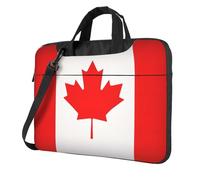 Canadian flag print laptop bag, adjustable shoulder strap and hidden handle, simplify your day to day, Black/White, 13 inch
