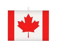 Canadian Flag Print Large Dish Drying Mat For Kitchen Counter, Absorbent Microfiber Dish Draining Pad, Soft Top