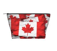Canadian Flag Print Makeup Bag Trapezoid Travel Cosmetic Organiser Stylish Storage for Beauty & Gifts for Women Girls