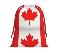 Canadian Flag Print Practical Drawstring Gift Pouches Comfort Holiday Parties Events Multipurpose Use