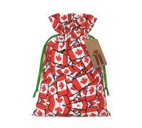 Canadian Flag Print Reusable Drawstring Pouch,Perfect For Birthdays,Anniversaries,And Parties