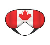 Canadian Flag Print Soft Eye Mask with Adjustable Strap Sleep Shade Cover for Airplane Travel Nap