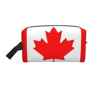 Canadian Flag Print Storage Bag â€“ Toiletry & Cosmetic Travel Organizer Pouch with Zipper â€“ Reusable Canvas Makeup