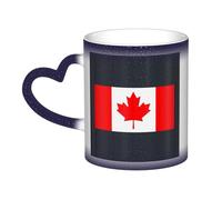 Canadian Flag Print Thermal Color Changing Mug, Ceramic Coffee Cup, Magic Mug for Home Office Cafe