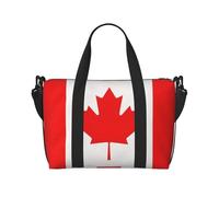 Canadian flag print Travel Duffel Bag Tote Carry on Luggage Bag, Sports Gym Bag Weekender Overnight Bags, Black, One Size
