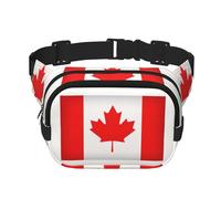 Canadian Flag Print Waist Pack Square Waist Bag Workout Hiking Running Travel Gym Pretty Zipper Fashion