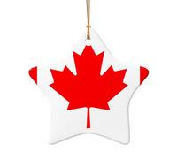 Canadian flag Print Xmas Ceramic Ornaments Christmas Tree Hanging Pendants Home Holiday Decor Gifts