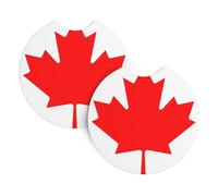 Canadian flag Printed coasters (2-pack) for car interiors, waterproof and quick-drying, for cars and trucks