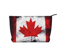 Canadian flag Printed Corduroy Cosmetic Bag - Women's Portable Zipper Toiletry Storage Bag