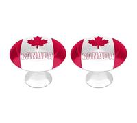 Canadian Flag Printed Drawer Handles 2 Pack 1.2" Round Stainless Steel Cabinet Knobs Pulls