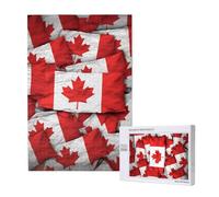 Canadian flag Printed Jigsaw Puzzle with Storage Box, Wooden Puzzle for Adults and Kids, 1000 Pieces Family Fun Decorative Game