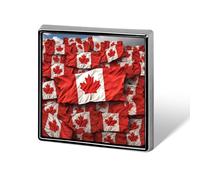Canadian Flag Printed Square Badge Metal Button Badge Decorative Button Brooch Lapel Pins Bag Hat Accessories for Women Men Aluminum