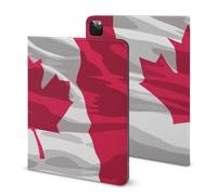 Canadian Flag Printed Tablet Cases Compatible with iPad Series Pencil Holder Slim Trifold Stand Protective Cover