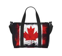 Canadian Flag Printed Travel Bag Large Gym Tote, Weekend & Business Trip Crossbody Shoulder Bag, Lightweight