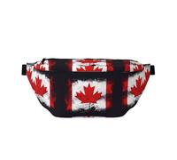 Canadian flag Printed waist bag with large capacity and double pockets, suitable for travel and sports.