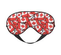 Canadian Flag Printing All-Occasion Sleep Eye Mask with Double Sides Adjustable Strap Perfect for Shifts & Travel