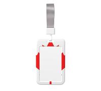 Canadian Flag Printing Card Badge Holder Double-Sided Sliding Cover Design, Capable of scanning Transparent Film