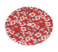 Canadian Flag Printing Christmas Tree Skirt With 3 Red Rope Ties For Merry Christmas Party Halloween Trees Decoration