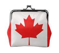 Canadian Flag Printing Coin Purse, Lightweight Minimalist Wallet For Music Festivals And Concerts, Black, One Size, Art Deco